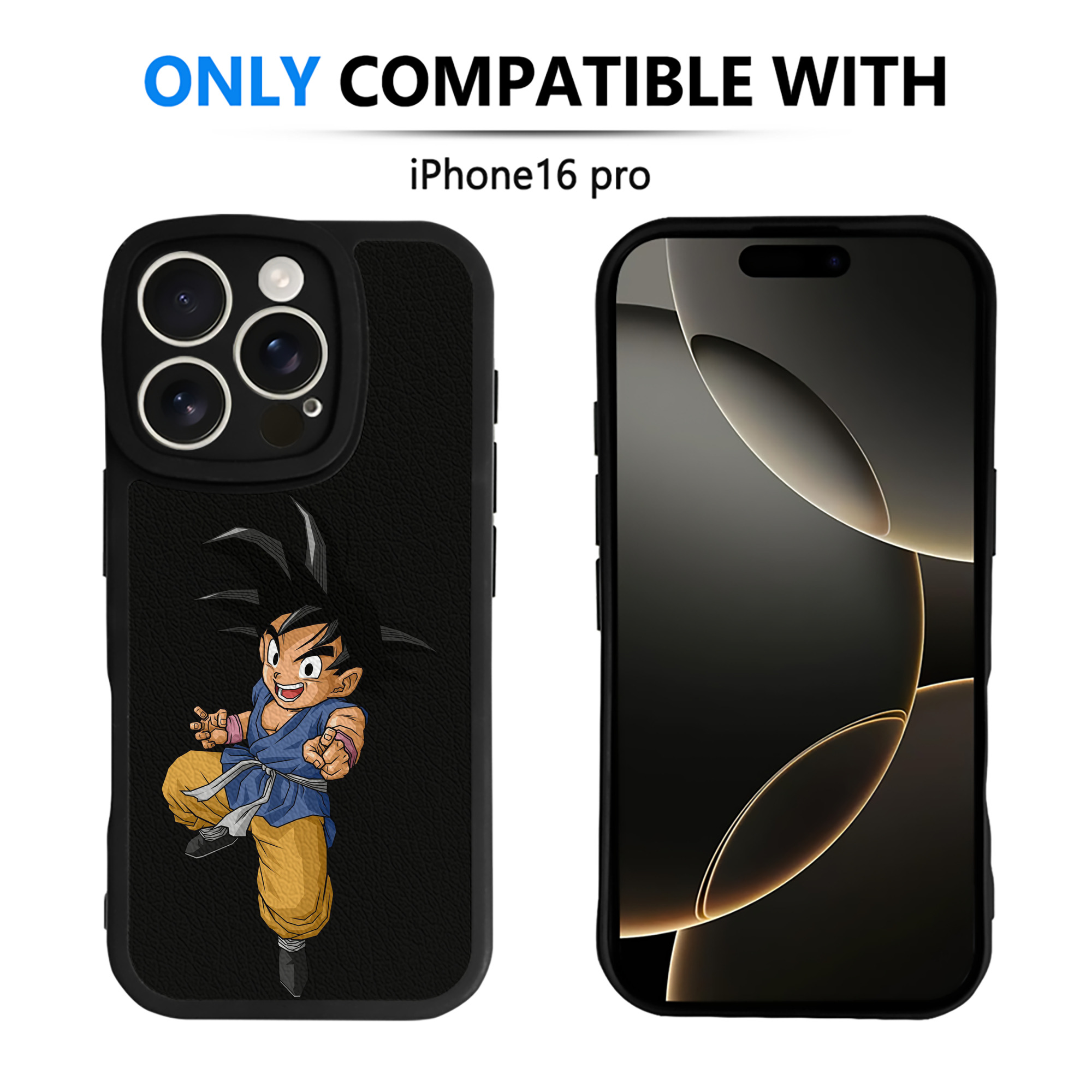 （画像用） ドラゴンボール 孫悟空（そん ごくう）Son Goku カカロット DRAGON BALL Kakarotto 【iPhone 16シリーズ対応】シリコンスマホケース（レザー調） 材質：シリコン